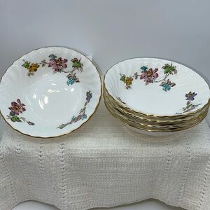 Minton “Vermont” 5 Fruit/Dessert (Sauce) Bowls English Bone China